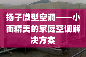 揚子微型空調(diào)——小而精美的家庭空調(diào)解決方案