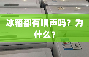 冰箱都有響聲嗎？為什么？