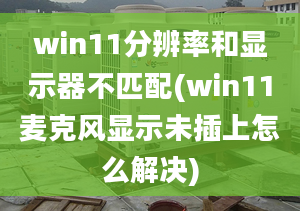 win11分辨率和顯示器不匹配(win11麥克風顯示未插上怎么解決)