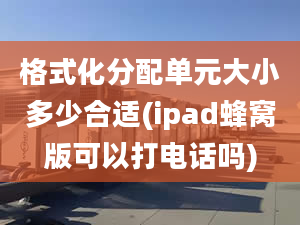 格式化分配單元大小多少合適(ipad蜂窩版可以打電話嗎)