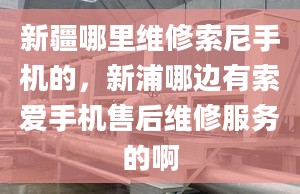 新疆哪里維修索尼手機的，新浦哪邊有索愛手機售后維修服務(wù)的啊