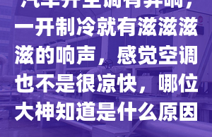 汽車開空調有異響，一開制冷就有滋滋滋滋的響聲，感覺空調也不是很涼快，哪位大神知道是什么原因.