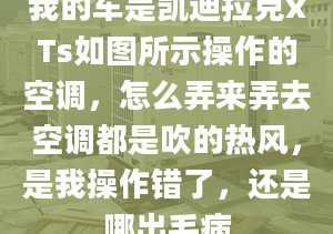 我的車是凱迪拉克xTs如圖所示操作的空調(diào)，怎么弄來弄去空調(diào)都是吹的熱風，是我操作錯了，還是哪出毛病