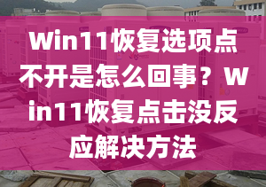 Win11恢復(fù)選項(xiàng)點(diǎn)不開是怎么回事？Win11恢復(fù)點(diǎn)擊沒反應(yīng)解決方法