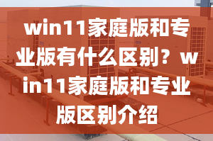 win11家庭版和專業(yè)版有什么區(qū)別？win11家庭版和專業(yè)版區(qū)別介紹