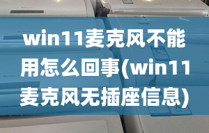 win11麥克風(fēng)不能用怎么回事(win11麥克風(fēng)無插座信息)