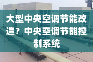 大型中央空調節(jié)能改造？中央空調節(jié)能控制系統(tǒng)