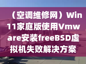 （空調(diào)維修網(wǎng)）Win11家庭版使用Vmware安裝freeBSD虛擬機失敗解決方案