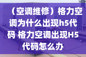 （空調(diào)維修）格力空調(diào)為什么出現(xiàn)h5代碼 格力空調(diào)出現(xiàn)H5代碼怎么辦