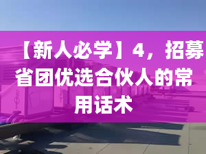 【新人必學(xué)】4，招募省團(tuán)優(yōu)選合伙人的常用話術(shù)