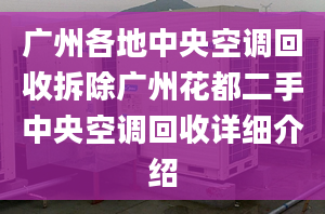 廣州各地中央空調(diào)回收拆除廣州花都二手中央空調(diào)回收詳細(xì)介紹