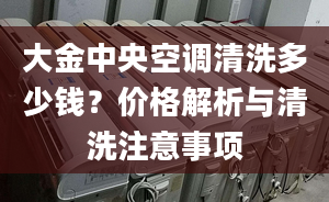 大金中央空調(diào)清洗多少錢？價格解析與清洗注意事項