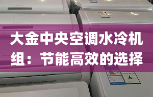 大金中央空調(diào)水冷機組：節(jié)能高效的選擇