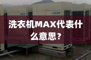 洗衣機(jī)MAX代表什么意思？