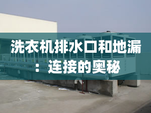 洗衣機(jī)排水口和地漏：連接的奧秘