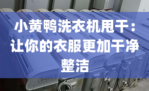 小黃鴨洗衣機甩干：讓你的衣服更加干凈整潔