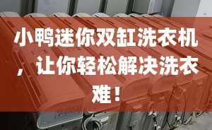 小鴨迷你雙缸洗衣機，讓你輕松解決洗衣難！