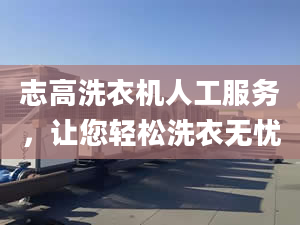 志高洗衣機人工服務，讓您輕松洗衣無憂