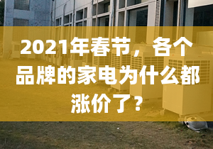 2021年春節(jié)，各個品牌的家電為什么都漲價(jià)了？