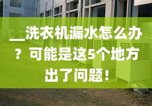 __洗衣機(jī)漏水怎么辦？可能是這5個(gè)地方出了問題！