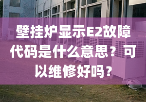 壁掛爐顯示E2故障代碼是什么意思？可以維修好嗎？