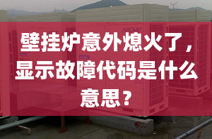 壁掛爐意外熄火了，顯示故障代碼是什么意思？