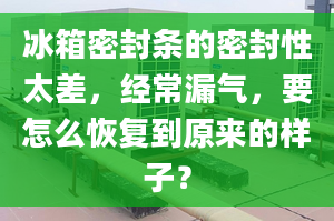 冰箱密封條的密封性太差，經(jīng)常漏氣，要怎么恢復(fù)到原來(lái)的樣子？