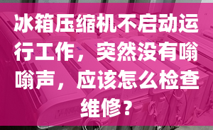 冰箱壓縮機(jī)不啟動(dòng)運(yùn)行工作，突然沒有嗡嗡聲，應(yīng)該怎么檢查維修？