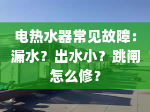 電熱水器常見故障：漏水？出水??？跳閘怎么修？