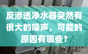 反滲透凈水器突然有很大的噪聲，可能的原因有哪些？