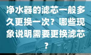 凈水器的濾芯一般多久更換一次？哪些現(xiàn)象說明需要更換濾芯？