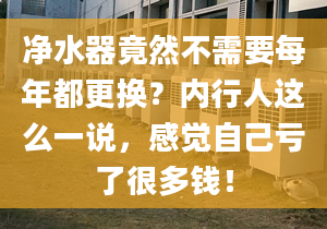 凈水器竟然不需要每年都更換？?jī)?nèi)行人這么一說(shuō)，感覺(jué)自己虧了很多錢(qián)！