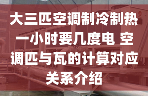 大三匹空調(diào)制冷制熱一小時要幾度電 空調(diào)匹與瓦的計算對應(yīng)關(guān)系介紹