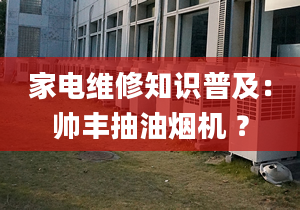 家電維修知識普及：帥豐抽油煙機 ？