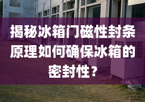 揭秘冰箱門磁性封條原理如何確保冰箱的密封性？