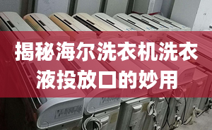 揭秘海爾洗衣機洗衣液投放口的妙用