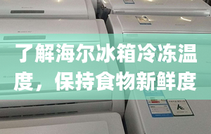 了解海爾冰箱冷凍溫度，保持食物新鮮度